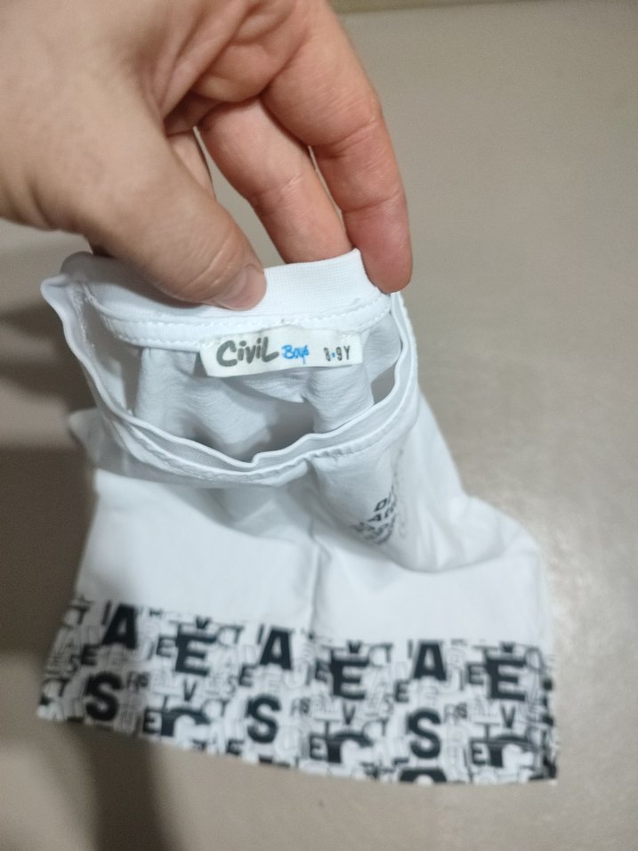 Beyaz Baskılı Erkek Tişört 8.9 yaş - Görsel 5