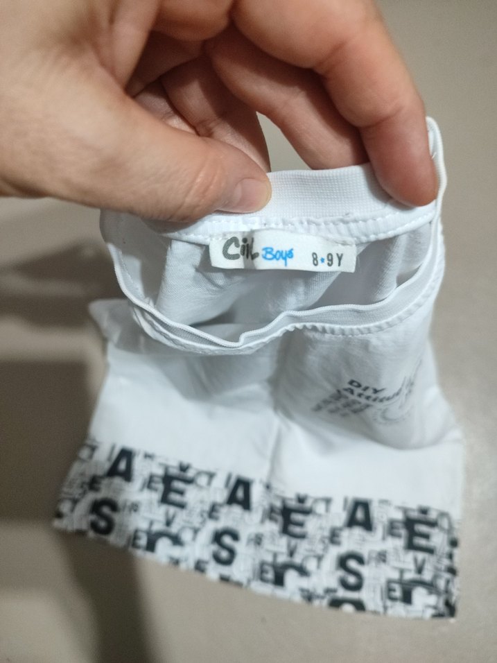 Beyaz Baskılı Erkek Tişört 8.9 yaş - Görsel 4