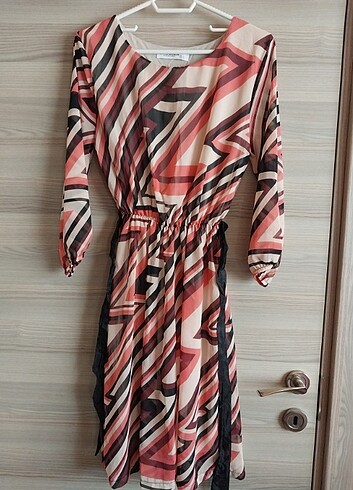 Kadın şifon elbise midi boy - Görsel 3