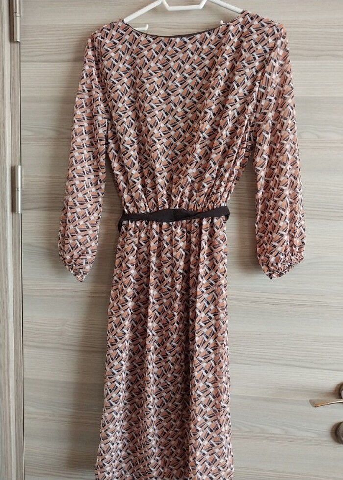 Kadın şifon elbise midi boy  - Görsel 2