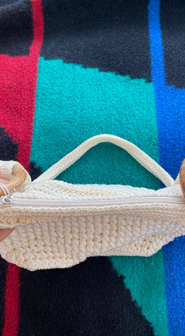 Beyaz Örgü Bohem Kadın Çanta - Görsel 2