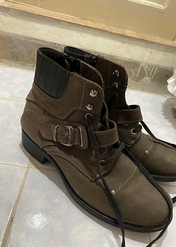 Süet Tokalı Kahverengi Biker erkek Bot - Görsel 3