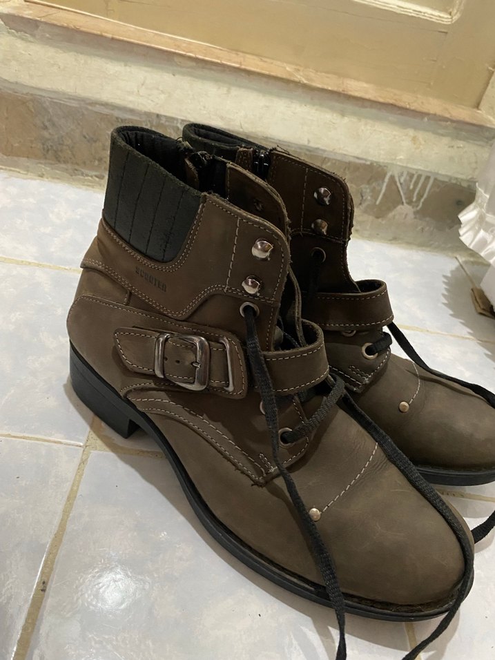 Süet Tokalı Kahverengi Biker erkek Bot - Görsel 3