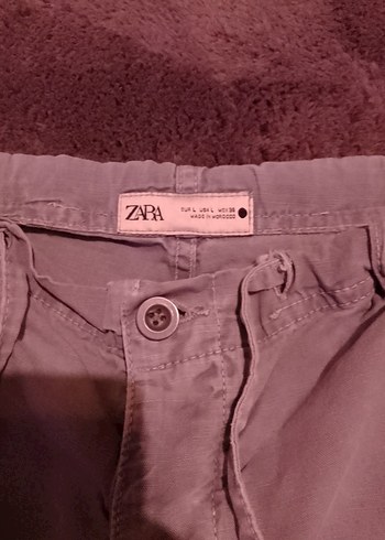 Gri Bol Kesim Midi Keten Kadın Pantolon - Görsel 4