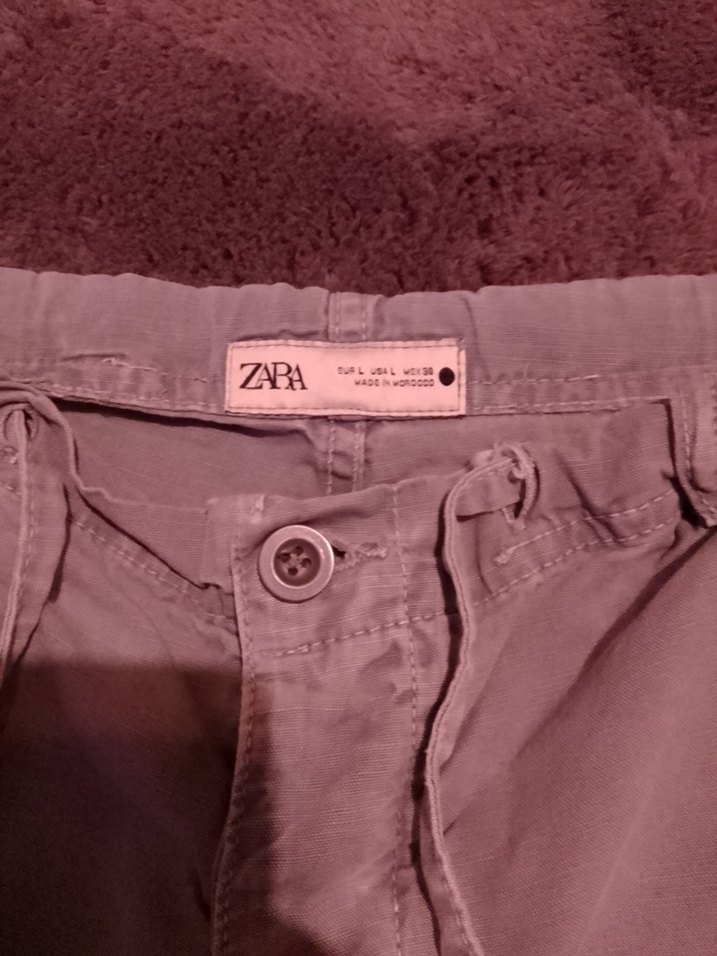 Gri Bol Kesim Midi Keten Kadın Pantolon - Görsel 4