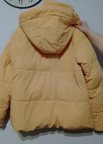 Sarı Midi Kadın Kışlık Mont - Görsel 4