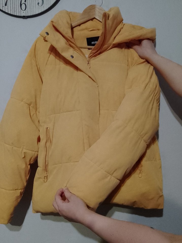 Sarı Midi Kadın Kışlık Mont - Görsel 2