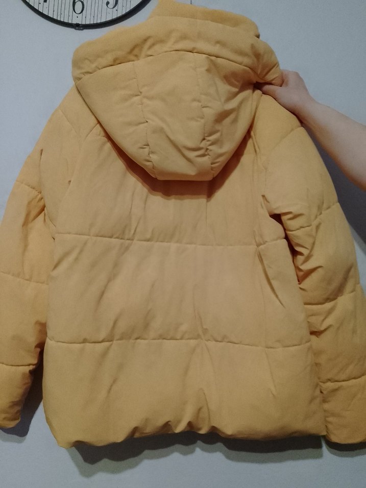 Sarı Midi Kadın Kışlık Mont - Görsel 4