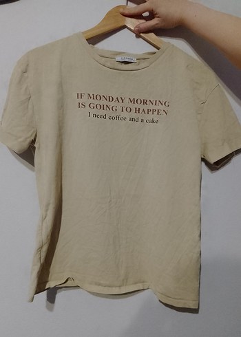 Bej Baskılı Pamuklu Hamile Tişörtü - Görsel 2