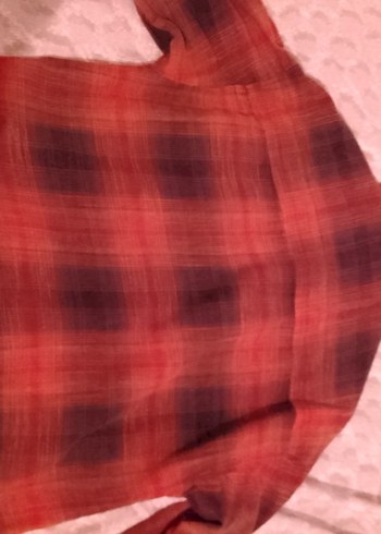 Koyu Kırmızı Batik Desenli Bol Kesim Gömlek - Görsel 4