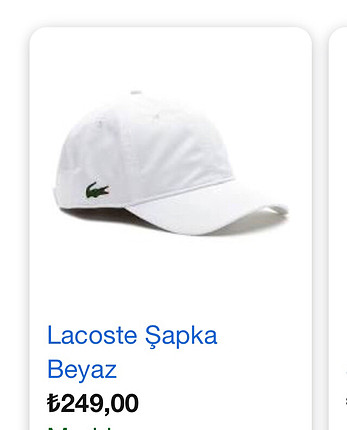 Lacoste Lacoste beyaz şapka 
