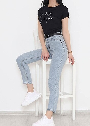 Diğer Sim Detaylı Baskılı Tişört Siyah (L-XL)