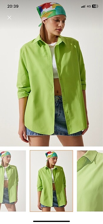 Yeşil oversize gömlek