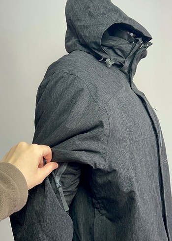 Gri Kapüşonlu Erkek Spor Mont - Görsel 6