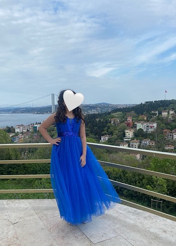 Diğer Koyu Mavi Drapeli Kız Elbisesi