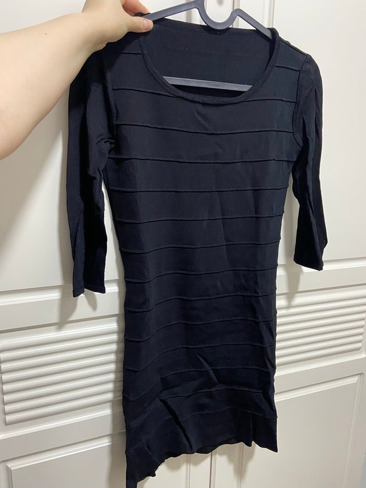 Siyah Kadın Midi Triko Elbise - Görsel 2