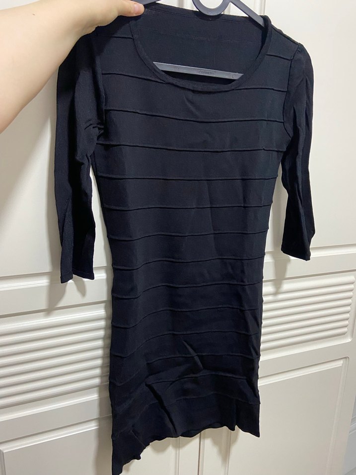 Siyah Kadın Midi Triko Elbise - Görsel 3