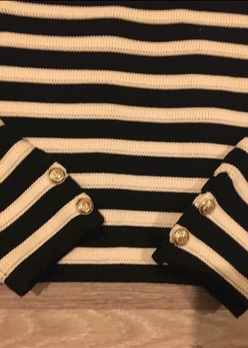 Massimo Dutti Düğmeli Çizgili Kadın Hırka