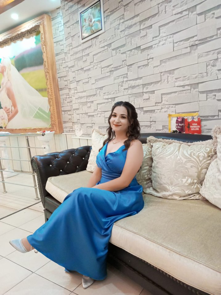 Saten ince askılı uzun abiye - Görsel 2