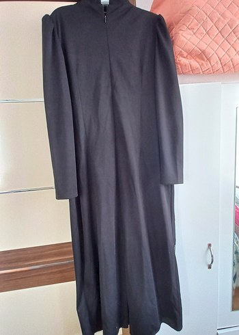 Nakış Detaylı Uzun Kollu Siyah Triko Elbise - Görsel 8