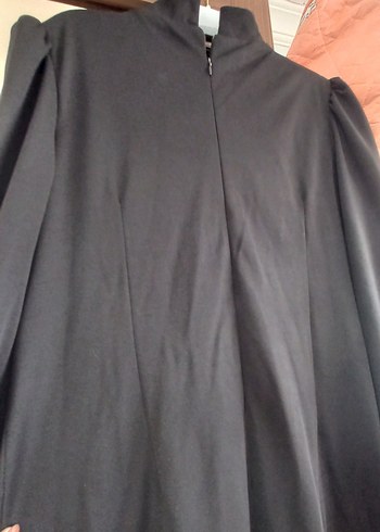 Nakış Detaylı Uzun Kollu Siyah Triko Elbise - Görsel 9