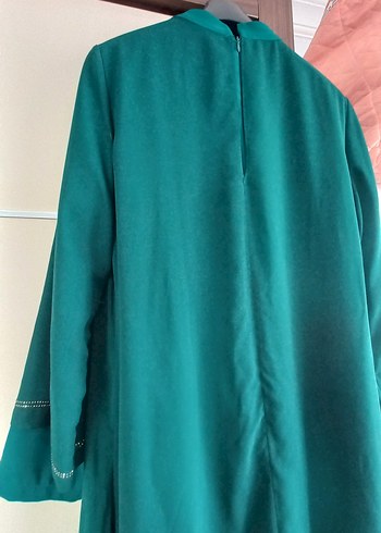 Yeşil uzun şifon elbise - Görsel 11