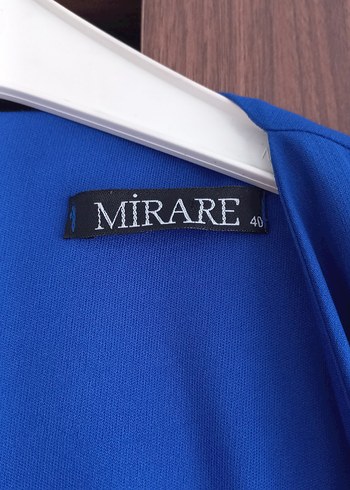 Mavi Uzun Pilili V Yaka Abiye Elbise - Görsel 3