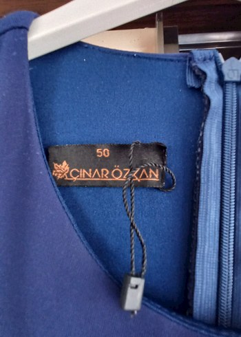 Drapeli Mavi Uzun Abiye Elbise - Görsel 5