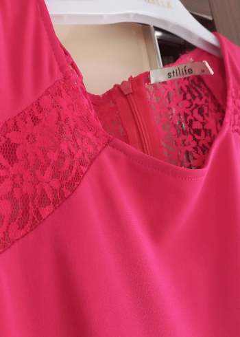 Pembe Uzun Drapeli V Yakalı Abiye Elbise - Görsel 7