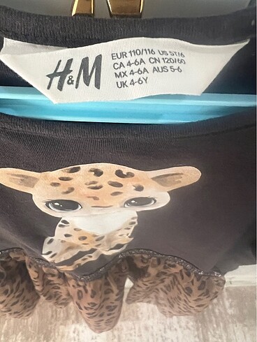 6 Yaş Beden H&M kız çocuk leopar elbise