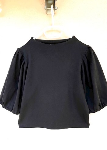 H&M Siyah kışlık balon kol Sweat