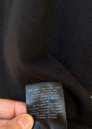 l Beden Siyah kışlık balon kol Sweat