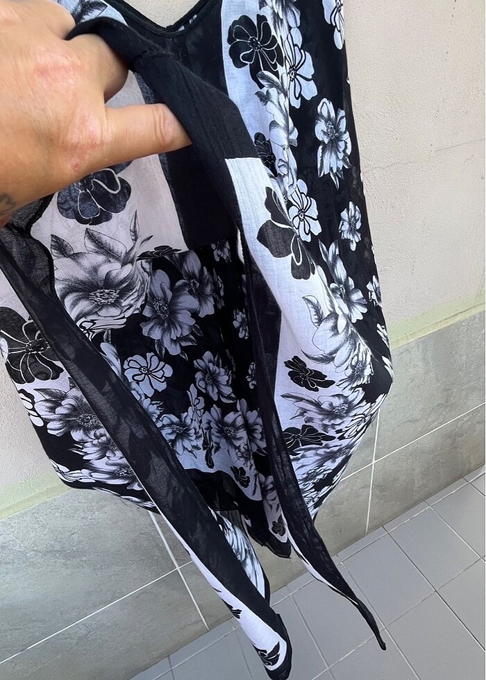 Tülbent askılı pareo elbise - Görsel 3