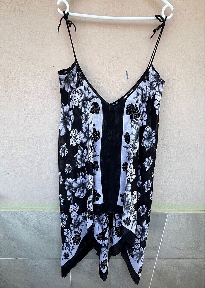 Tülbent askılı pareo elbise - Görsel 2