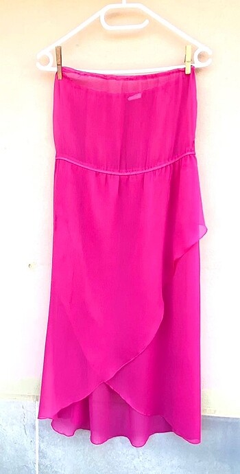 Defacto straplez Fuşya şık pareo - Görsel 2