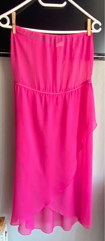 Defacto straplez Fuşya şık pareo - Görsel 3