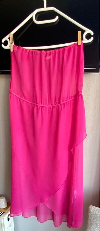 Defacto straplez Fuşya şık pareo - Görsel 7