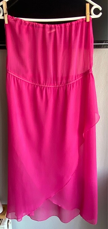 Defacto straplez Fuşya şık pareo - Görsel 5