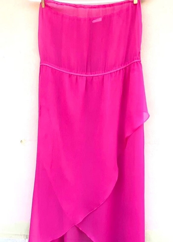 Defacto straplez Fuşya şık pareo - Görsel 2