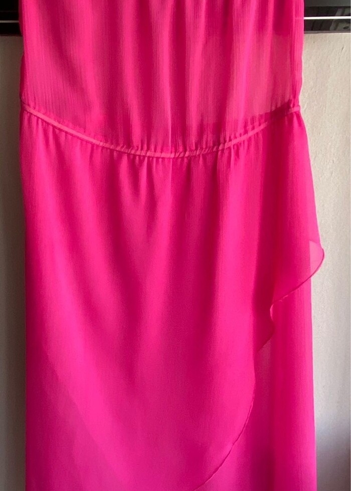 Defacto straplez Fuşya şık pareo - Görsel 5