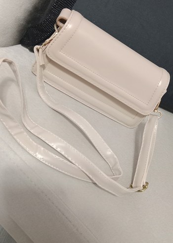 Bej Deri Kadın Omuz Çantası - Görsel 2