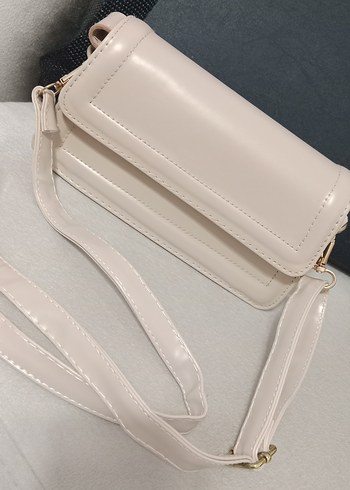 Bej Deri Kadın Omuz Çantası - Görsel 3