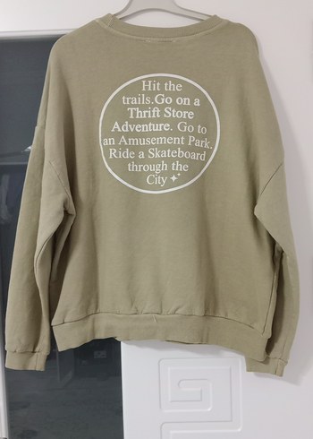 Bej Kadın Sweatshirt Uzun Kollu Rahat Kesim - Görsel 2