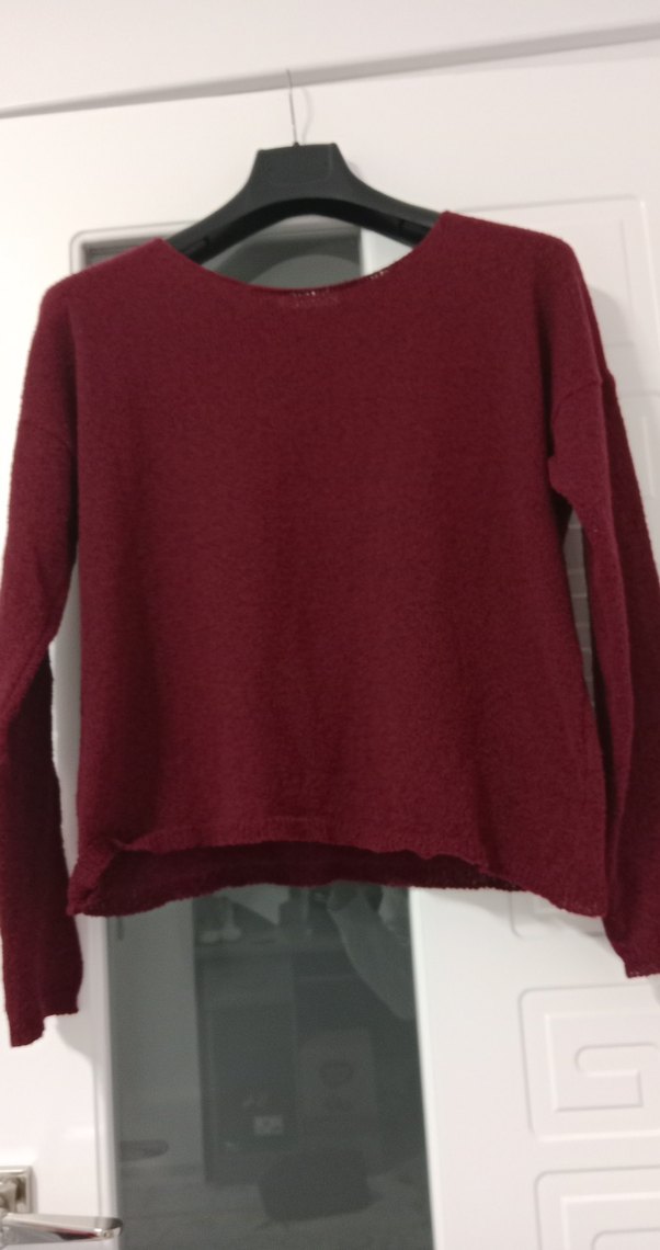 Bordo Kadın Triko Kazak - Görsel 2