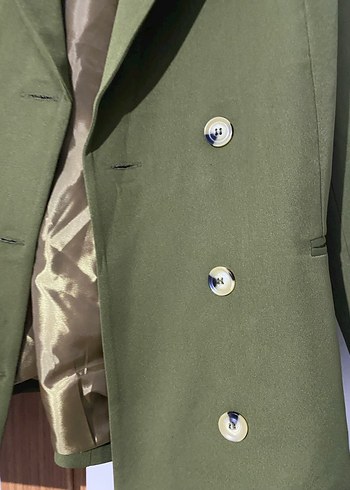 Kadın Haki Düğmeli Blazer Ceket - Görsel 3