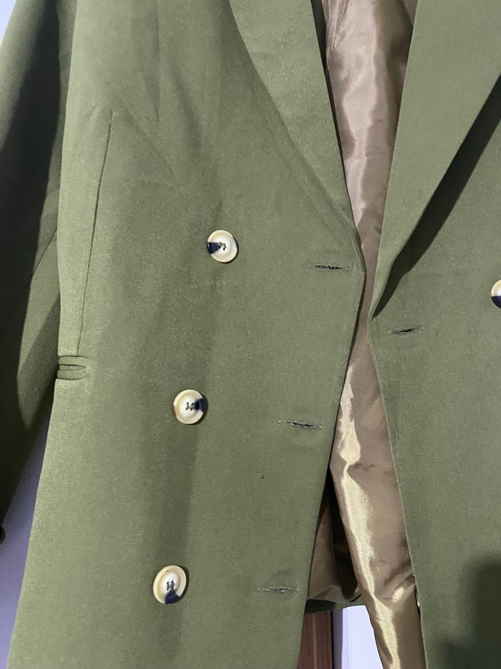 Kadın Haki Düğmeli Blazer Ceket - Görsel 4