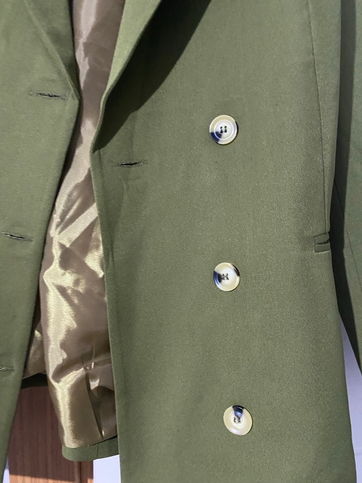 Kadın Haki Düğmeli Blazer Ceket - Görsel 3