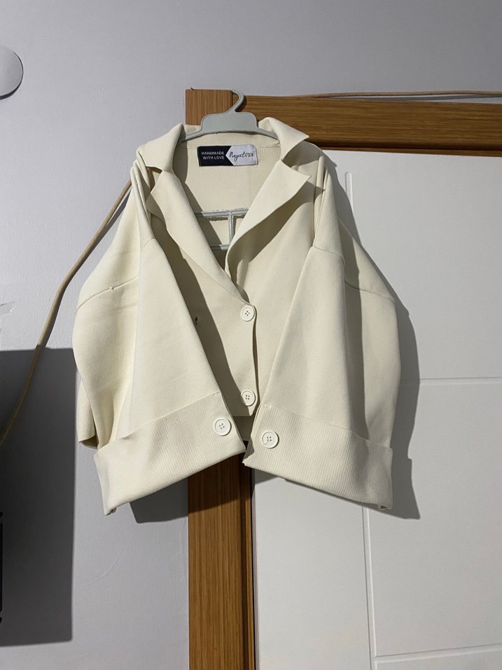 Kadın beyaz triko takım - Görsel 3