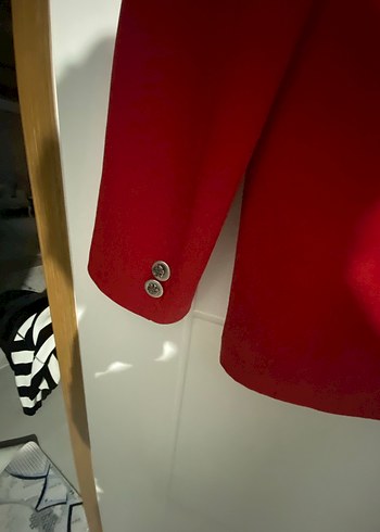 Kırmızı Süet Kadın Blazer Ceket - Görsel 3