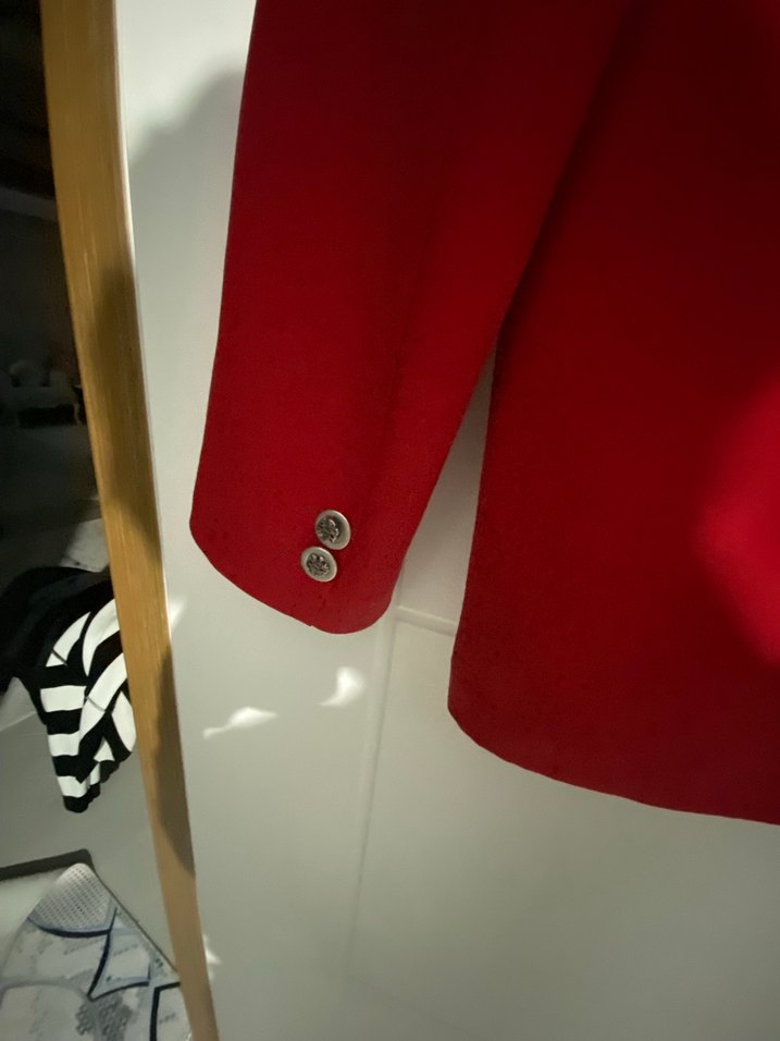 Kırmızı Süet Kadın Blazer Ceket - Görsel 3